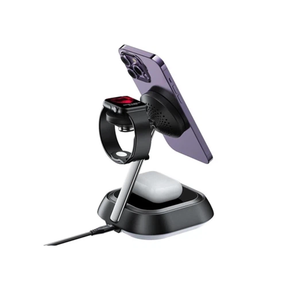 Беспроводная зарядка AceFast E16 desktop 3-in-1 Wireless Charging Holder Black